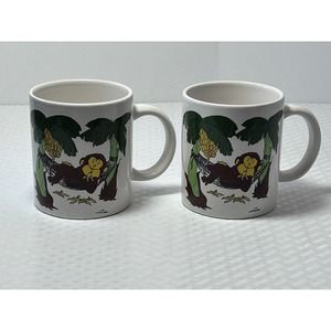 Monkey Eating Bananas on Hammock Hanging On Tropical Banana Trees Coffee Mugs‎